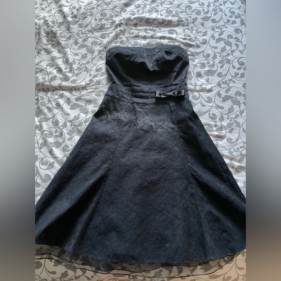 Strapless Damask Vintage Dress in Black Smartset - Picture 3 of 5